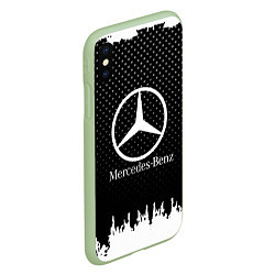 Чехол iPhone XS Max матовый Mercedes-Benz: Black Side, цвет: 3D-салатовый — фото 2