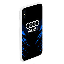 Чехол iPhone XS Max матовый Audi: Blue Anger, цвет: 3D-белый — фото 2