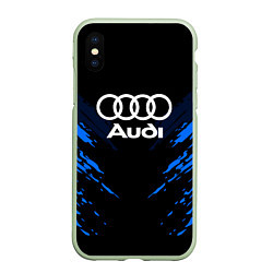 Чехол iPhone XS Max матовый Audi: Blue Anger, цвет: 3D-салатовый