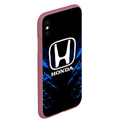 Чехол iPhone XS Max матовый Honda: Blue Anger, цвет: 3D-малиновый — фото 2