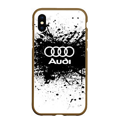 Чехол iPhone XS Max матовый Audi: Black Spray, цвет: 3D-коричневый