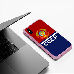 Чехол iPhone XS Max матовый СССР: Спортсмен, цвет: 3D-розовый — фото 2