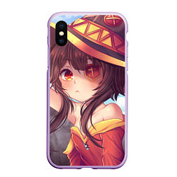 Чехол iPhone XS Max матовый KonoSuba, цвет: 3D-сиреневый