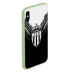 Чехол iPhone XS Max матовый FC Monaco: Black Style, цвет: 3D-салатовый — фото 2