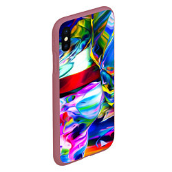 Чехол iPhone XS Max матовый Фантастическая палитра, цвет: 3D-малиновый — фото 2