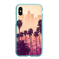 Чехол iPhone XS Max матовый Los Angeles, цвет: 3D-мятный