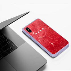 Чехол iPhone XS Max матовый Мясо 100%, цвет: 3D-светло-сиреневый — фото 2