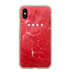 Чехол iPhone XS Max матовый Мясо 100%