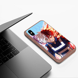 Чехол iPhone XS Max матовый My Hero Academia напрягся, цвет: 3D-коричневый — фото 2