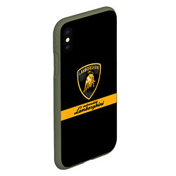 Чехол iPhone XS Max матовый Lamborghini Automobili, цвет: 3D-темно-зеленый — фото 2