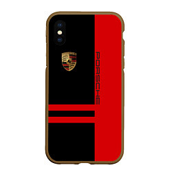 Чехол iPhone XS Max матовый Porsche: Red Sport