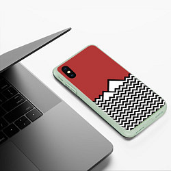 Чехол iPhone XS Max матовый Горы Твин Пикс, цвет: 3D-салатовый — фото 2