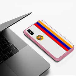 Чехол iPhone XS Max матовый I Love Armenia, цвет: 3D-малиновый — фото 2