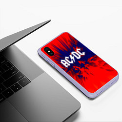 Чехол iPhone XS Max матовый AC/DC: Red & Blue, цвет: 3D-светло-сиреневый — фото 2