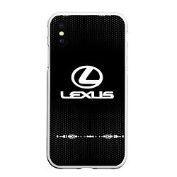 Чехол iPhone XS Max матовый Lexus: Black Abstract, цвет: 3D-белый
