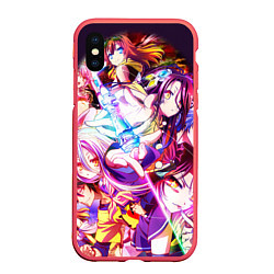 Чехол iPhone XS Max матовый No Game No Life, цвет: 3D-красный