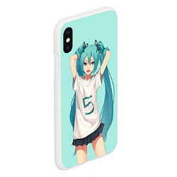 Чехол iPhone XS Max матовый Hatsune Miku, цвет: 3D-белый — фото 2