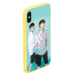 Чехол iPhone XS Max матовый Shownu & Kihyun, цвет: 3D-желтый — фото 2