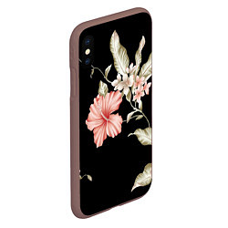 Чехол iPhone XS Max матовый Цветок во мраке, цвет: 3D-коричневый — фото 2