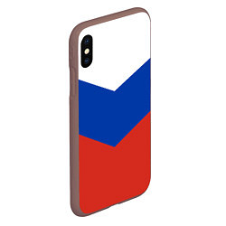 Чехол iPhone XS Max матовый Российский триколор, цвет: 3D-коричневый — фото 2