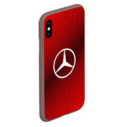 Чехол iPhone XS Max матовый Mercedes: Red Carbon, цвет: 3D-коричневый — фото 2