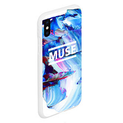 Чехол iPhone XS Max матовый MUSE: Blue Colours, цвет: 3D-белый — фото 2