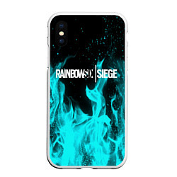 Чехол iPhone XS Max матовый R6S: Turquoise Flame