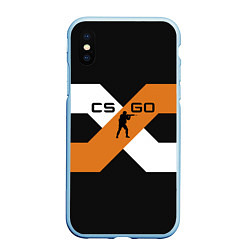 Чехол iPhone XS Max матовый CS:GO X, цвет: 3D-голубой