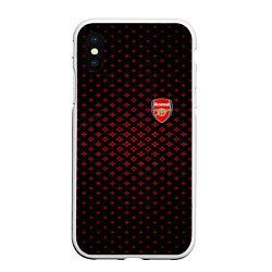 Чехол iPhone XS Max матовый Arsenal: Sport Grid, цвет: 3D-белый