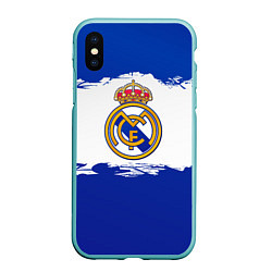 Чехол iPhone XS Max матовый Real Madrid FC, цвет: 3D-мятный