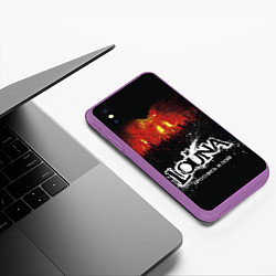 Чехол iPhone XS Max матовый Louna: Проснись и пой, цвет: 3D-фиолетовый — фото 2