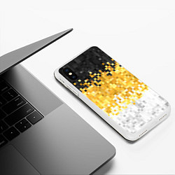 Чехол iPhone XS Max матовый Имперский флаг пикселами, цвет: 3D-белый — фото 2