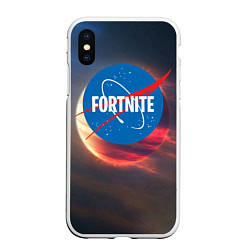 Чехол iPhone XS Max матовый Fortnite NASA, цвет: 3D-белый