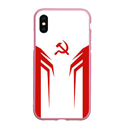 Чехол iPhone XS Max матовый СССР воин, цвет: 3D-розовый
