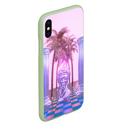 Чехол iPhone XS Max матовый Digital Miami, цвет: 3D-салатовый — фото 2
