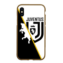 Чехол iPhone XS Max матовый FC Juventus: Football Point, цвет: 3D-коричневый