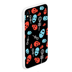 Чехол iPhone XS Max матовый Twenty One Pilots: Faces, цвет: 3D-белый — фото 2