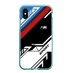 Чехол iPhone XS Max матовый BMW GEOMETRY SPORT БМВ M PERFORMANCE, цвет: 3D-мятный