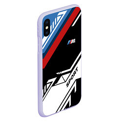 Чехол iPhone XS Max матовый BMW GEOMETRY SPORT БМВ M PERFORMANCE, цвет: 3D-светло-сиреневый — фото 2