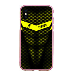 Чехол iPhone XS Max матовый CS:GO Yellow Carbon