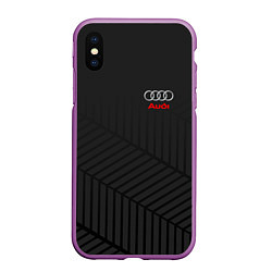 Чехол iPhone XS Max матовый Audi: Grey Collection, цвет: 3D-фиолетовый