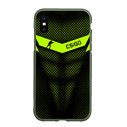 Чехол iPhone XS Max матовый CS:GO Carbon Form, цвет: 3D-темно-зеленый