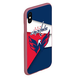 Чехол iPhone XS Max матовый Washington Capitals, цвет: 3D-малиновый — фото 2