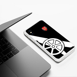 Чехол iPhone XS Max матовый FC Arsenal: Exclusive, цвет: 3D-белый — фото 2