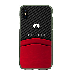 Чехол iPhone XS Max матовый Infiniti: Red Carbon