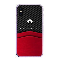 Чехол iPhone XS Max матовый Infiniti: Red Carbon, цвет: 3D-светло-сиреневый