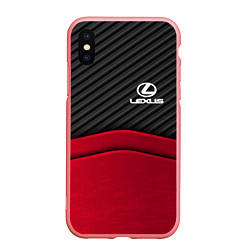 Чехол iPhone XS Max матовый Lexus: Red Carbon