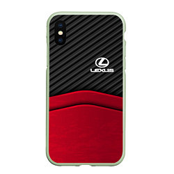 Чехол iPhone XS Max матовый Lexus: Red Carbon, цвет: 3D-салатовый