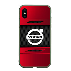 Чехол iPhone XS Max матовый Volvo Sport, цвет: 3D-темно-зеленый