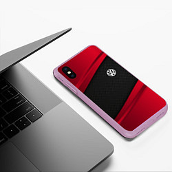 Чехол iPhone XS Max матовый Volkswagen: Red Sport, цвет: 3D-сиреневый — фото 2